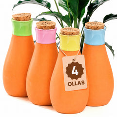 GARDENBRO terracotta watering pot set front view with four pots