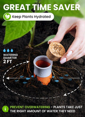GARDENBRO watering pots placed in a garden bed