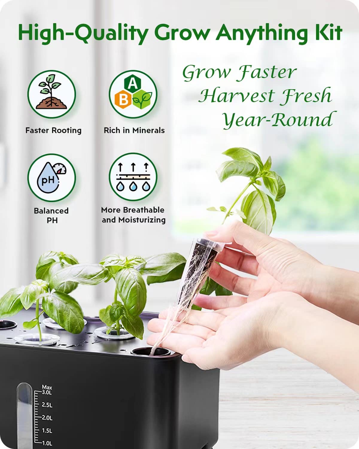 GARDENCUBE grow sponges and baskets setup for indoor gardening