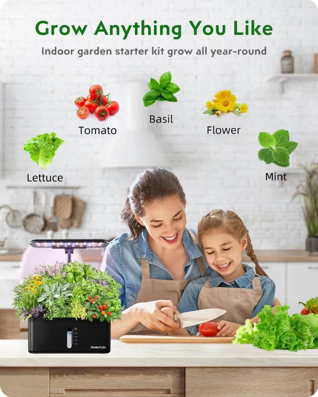 GARDENCUBE Hydroponics Pods Kit components laid out on a table
