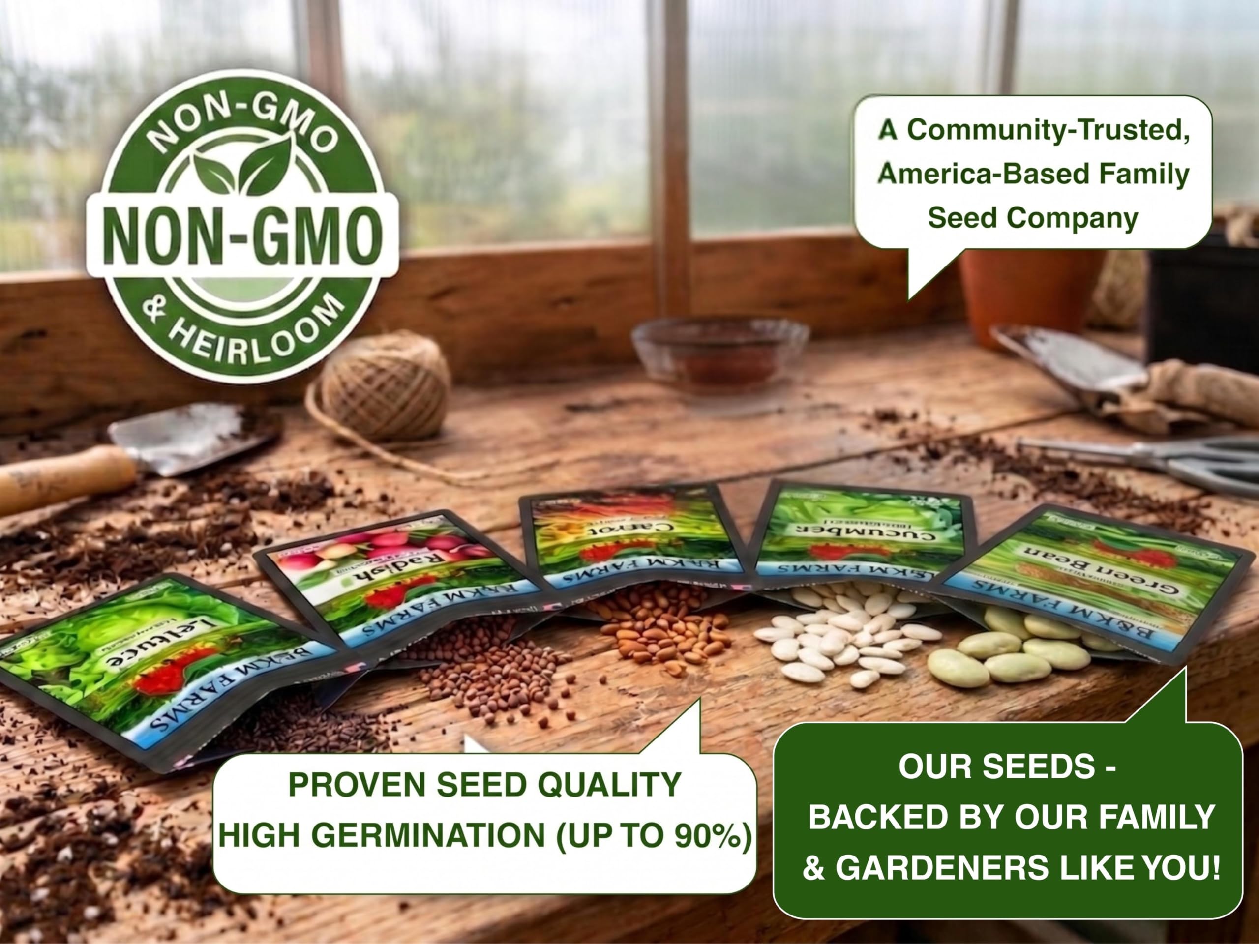 Gardener planting seeds from B&KM Farms kit