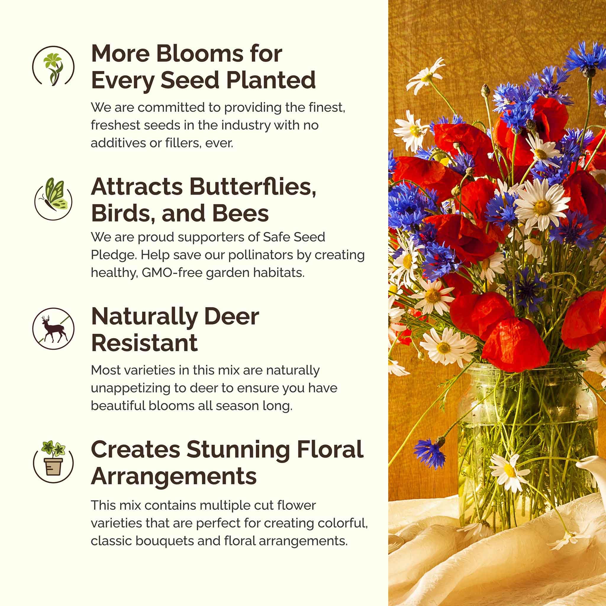 Gardener planting wildflower seeds in soil