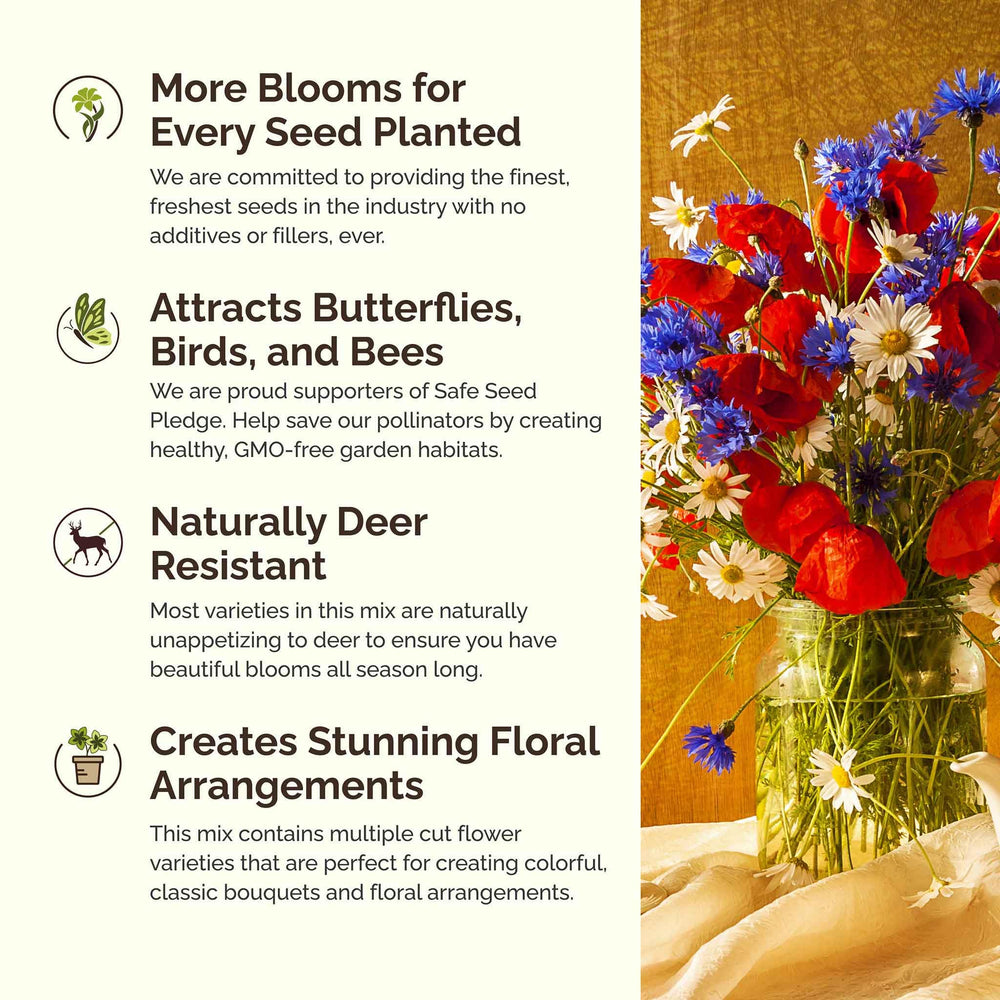 Gardener planting wildflower seeds in soil