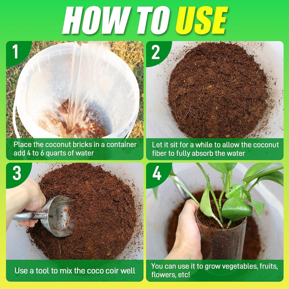 Gardener using Anothera Coco Coir Brick for plants