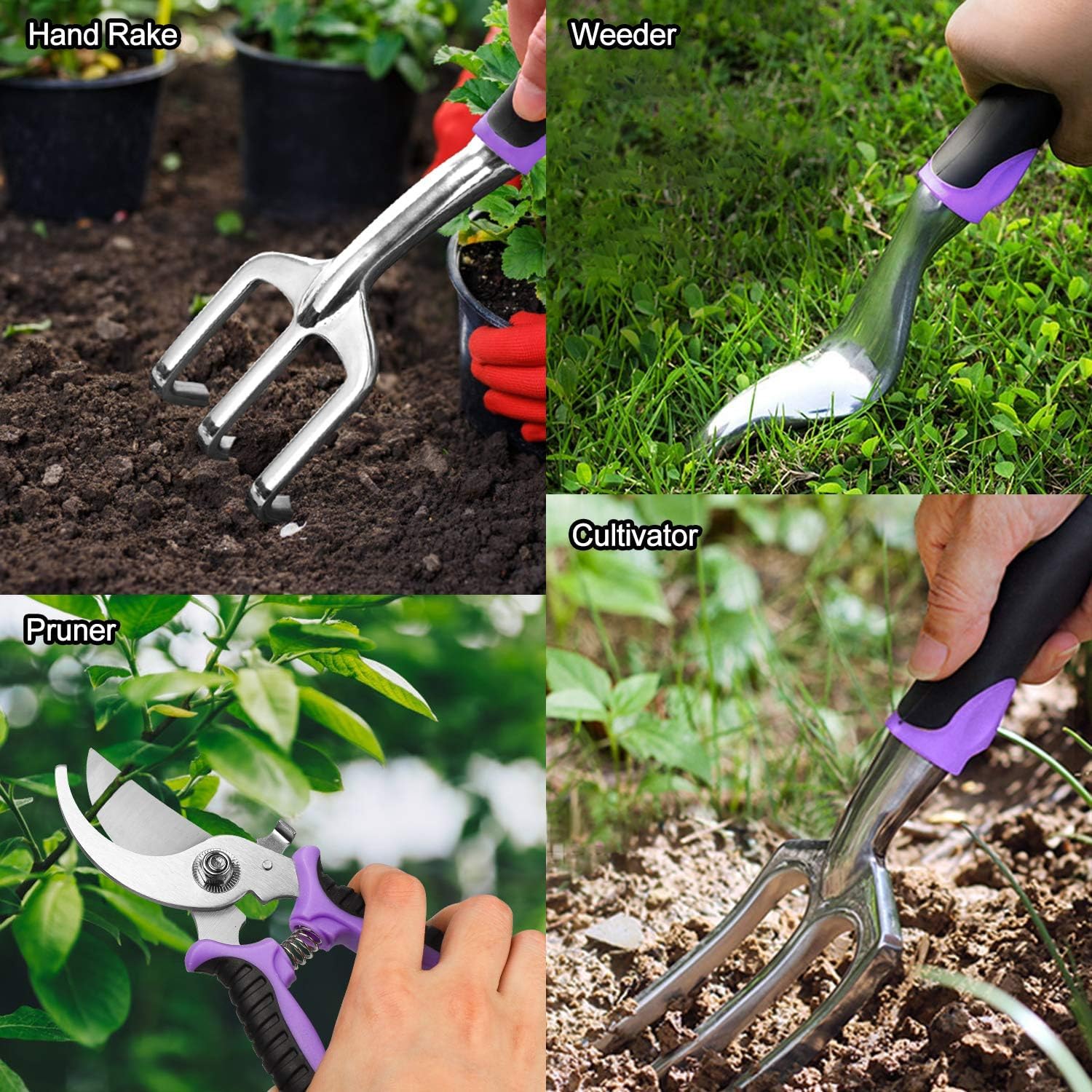 Gardener using Tudoccy tools in a home garden setting