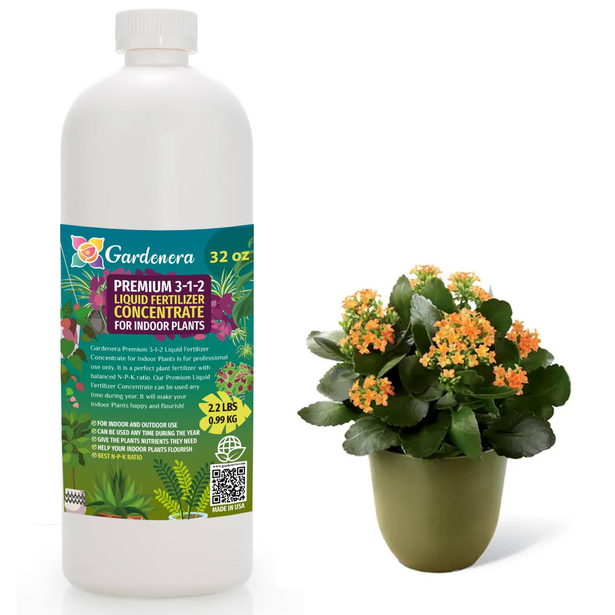 Gardenera 3-1-2 Liquid Fertilizer 32oz bottle front view