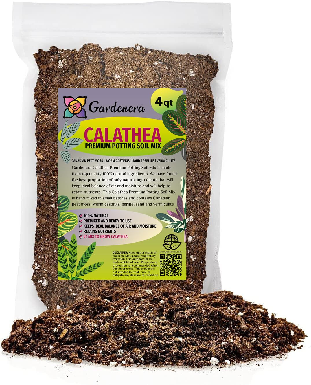 Gardenera Calathea Potting Mix 4 Quart front view