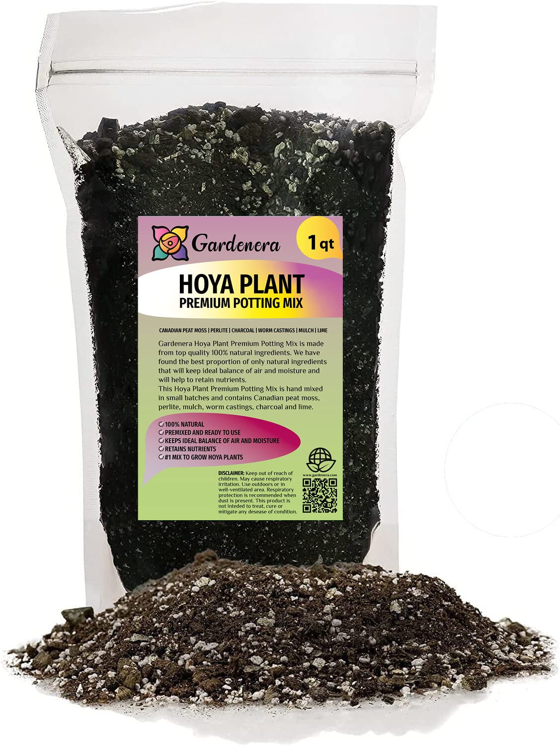 Gardenera Hoya Plant Premium Potting Mix 1 Quart Bag front view