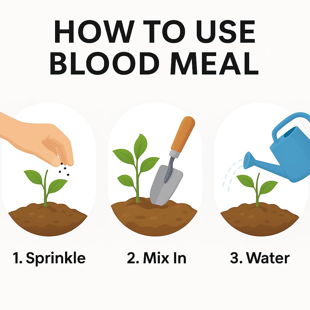 Gardenera Organic Blood Meal Fertilizer ingredients list on packaging