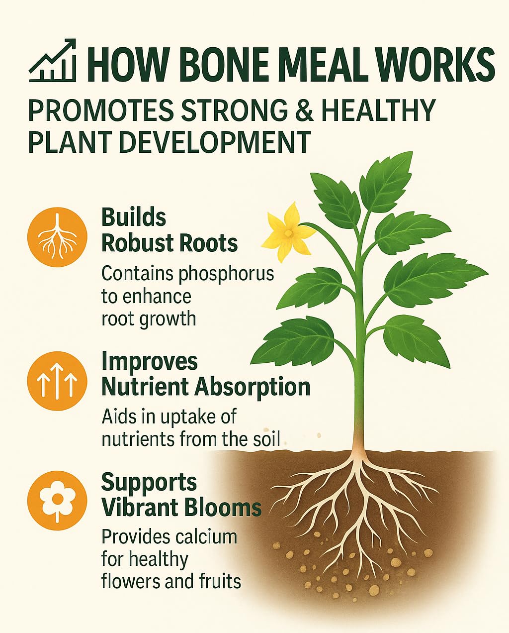 Gardenera Organic Bone Meal Fertilizer beside potted plants