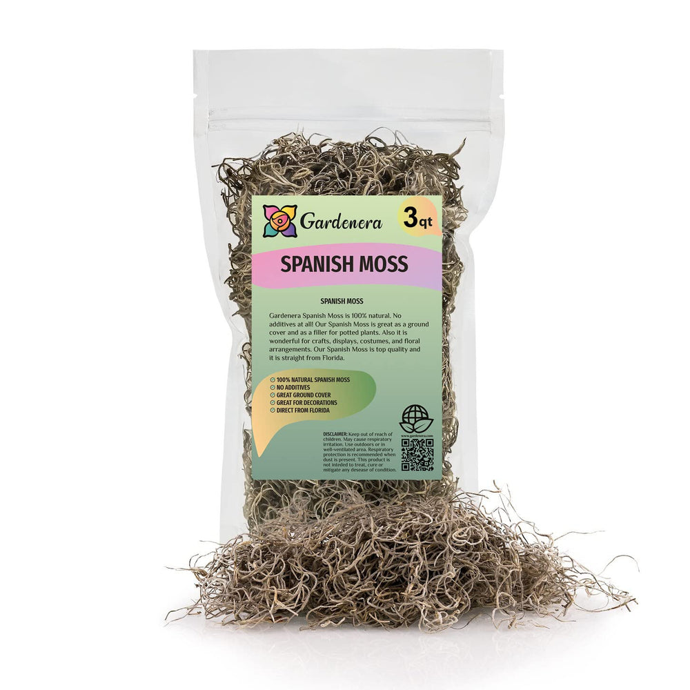 Gardenera Premium Natural Spanish Moss 3 Quart Bag front view