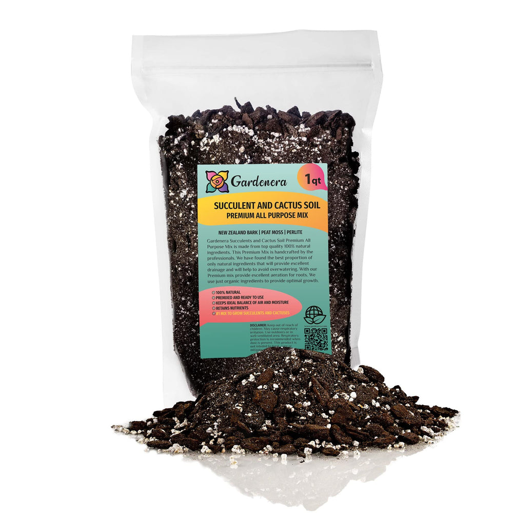 Gardenera Professional Succulent Soil Blend 1 Quart bag front view