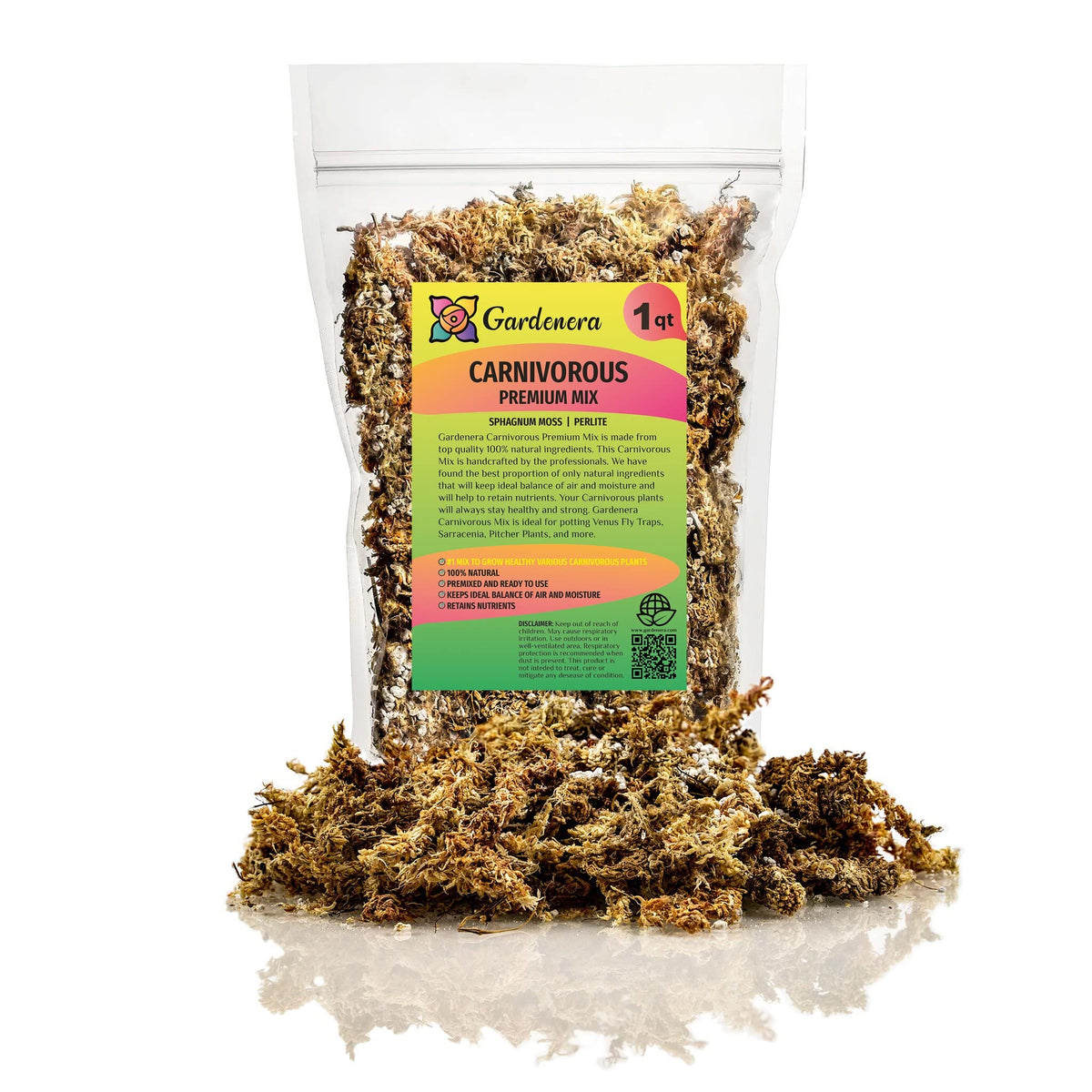 Gardenera Sphagnum Moss Potting Mix 1 Quart front view