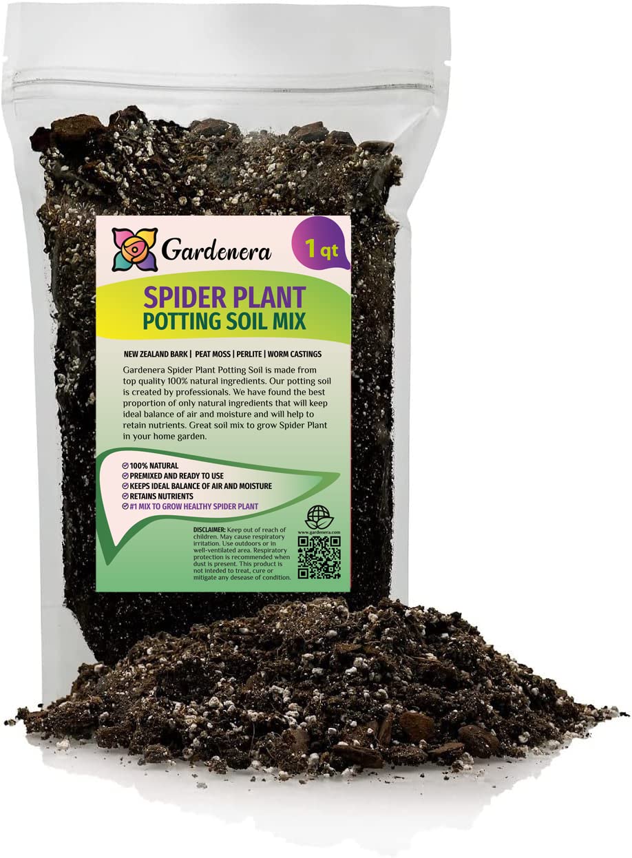 Gardenera Spider Plant Potting Soil Mix 1 Quart Bag front view