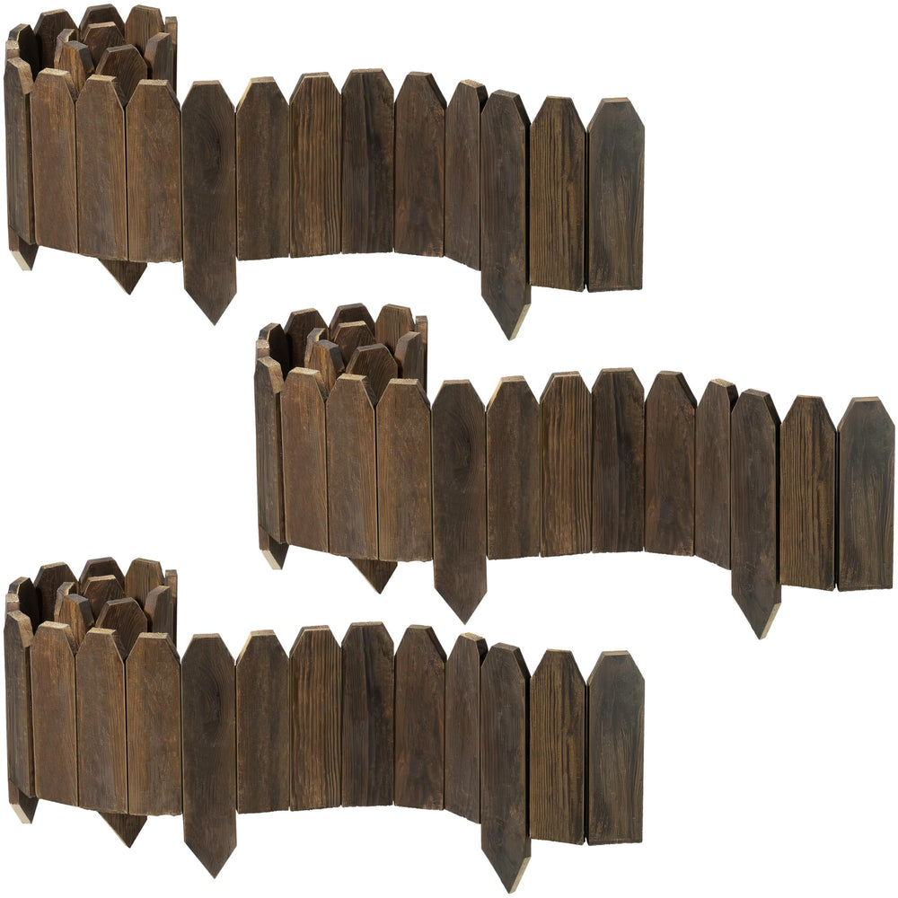 GardenFlow Wood Garden Edging panel front view, brown colour