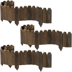 GardenFlow Wood Garden Edging panel front view, brown colour