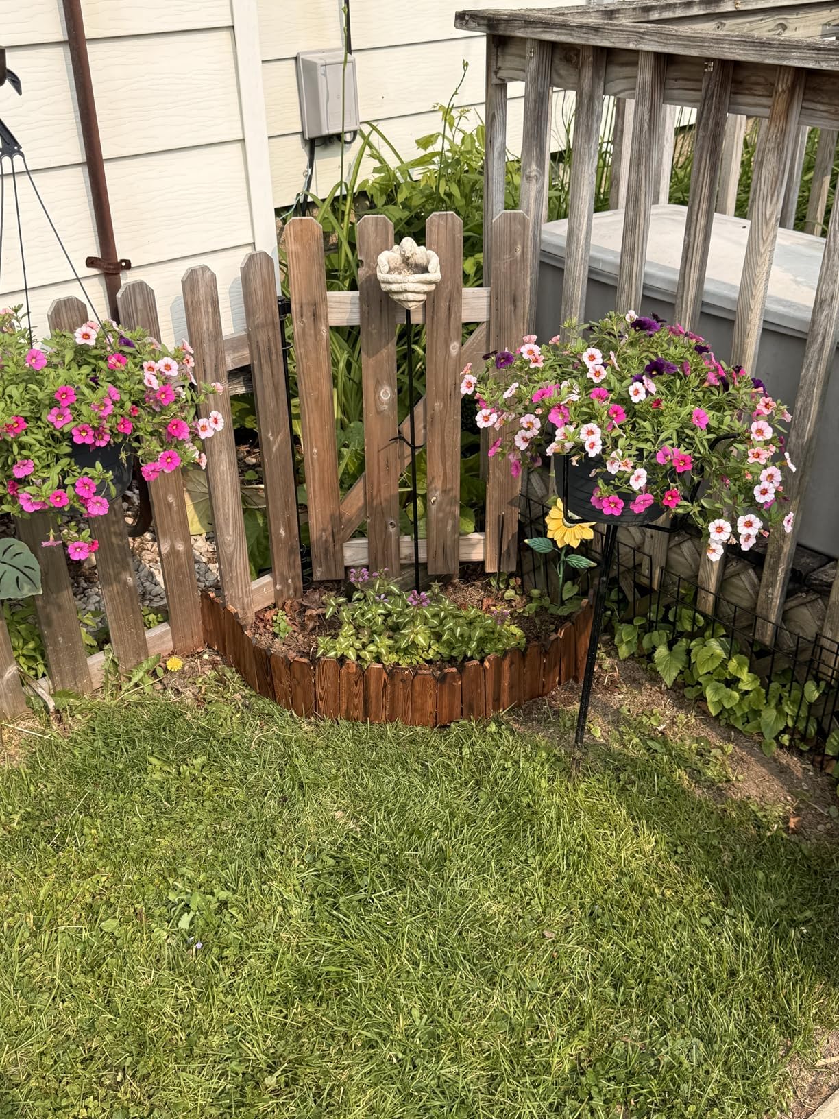 GardenFlow Wood Garden Edging panels stacked for display