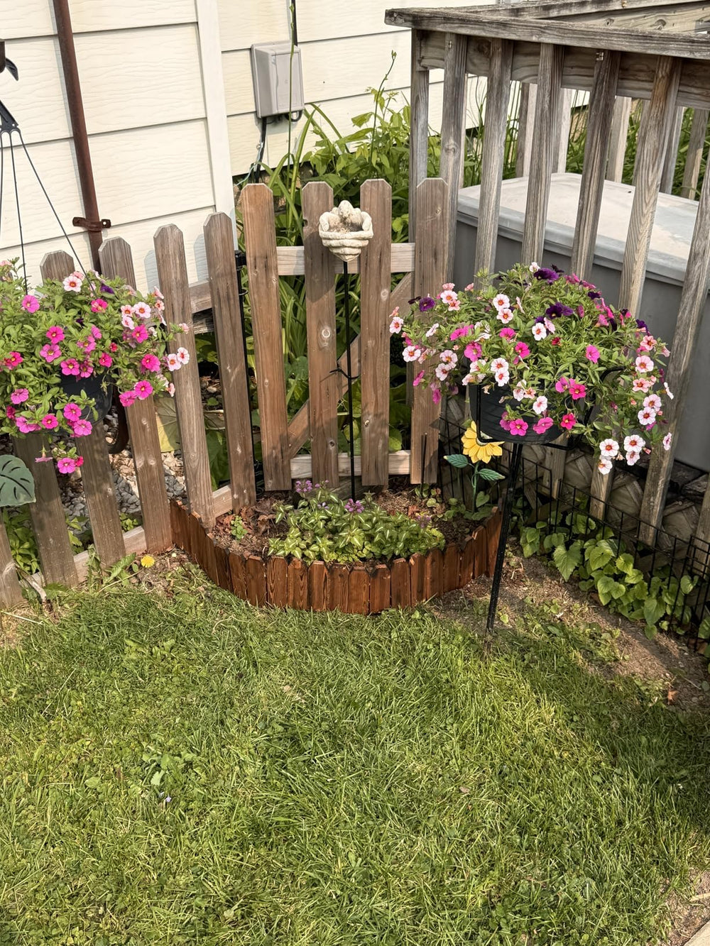 GardenFlow Wood Garden Edging panels stacked for display