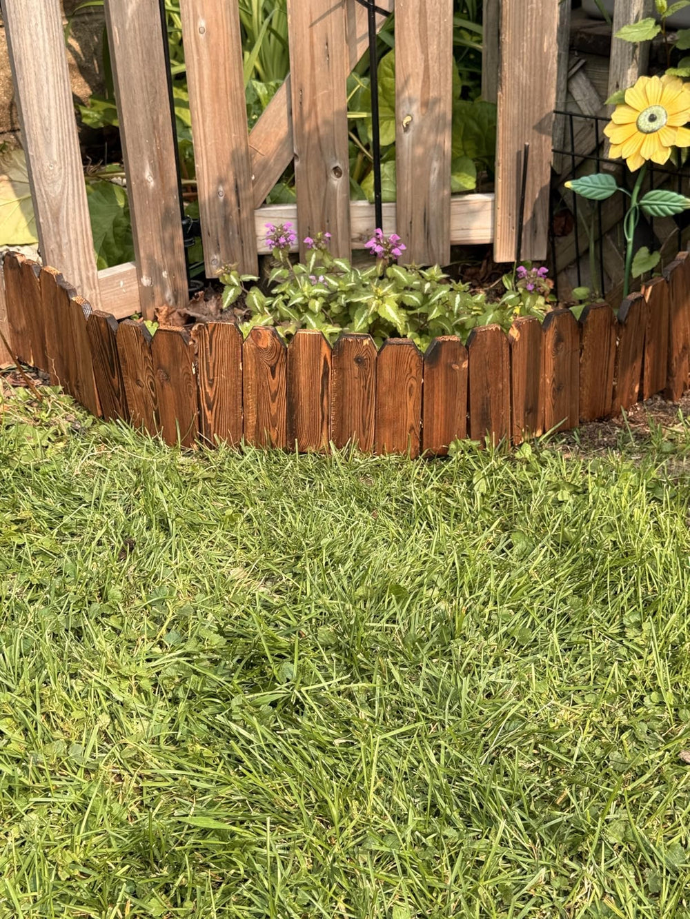 GardenFlow Wood Garden Edging rolled for compact storage