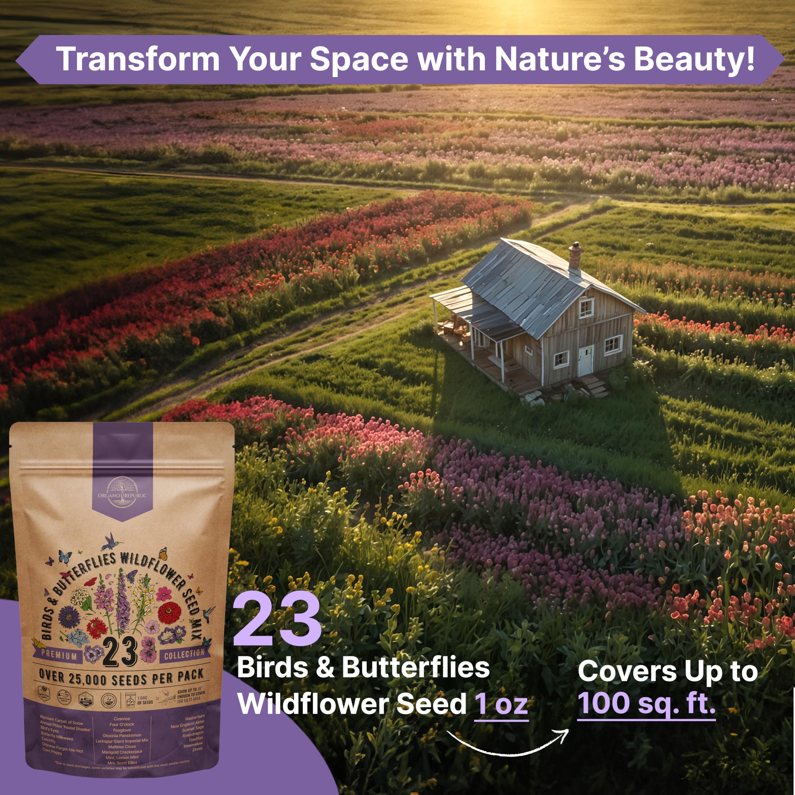 Gardening tips included with Organo Republic wildflower seeds