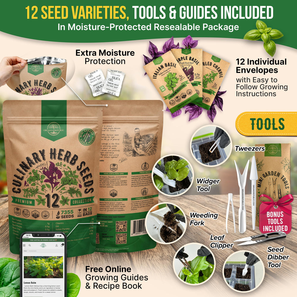 Gardening tools included with Organo Republic herb seeds
