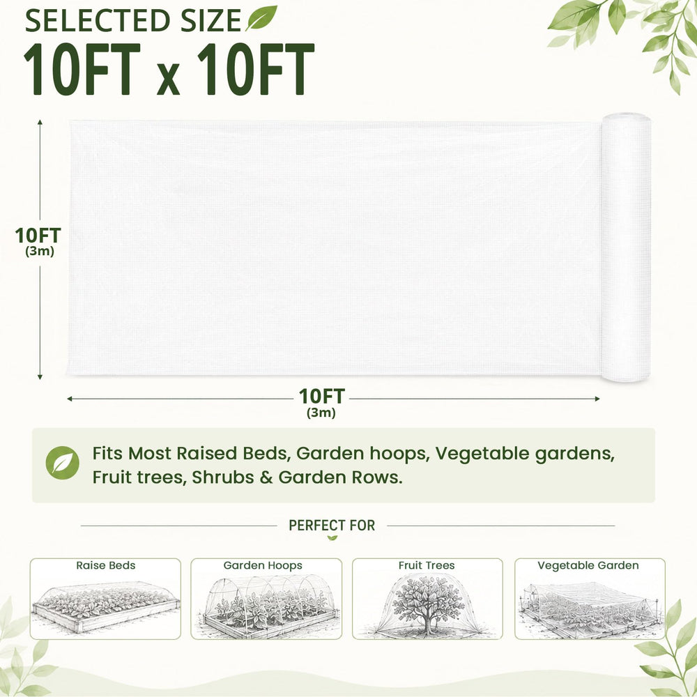 Gardeningwill Garden Netting 10Ft x 10Ft setup over plants
