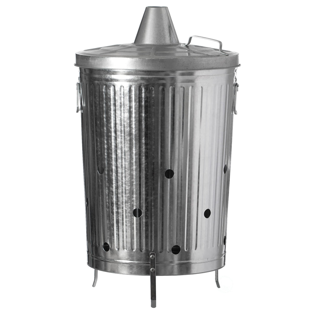 Gardenised 20-Gallon Galvanized Steel Incinerator Can front view
