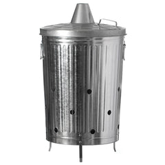 Gardenised 20-Gallon Galvanized Steel Incinerator Can front view