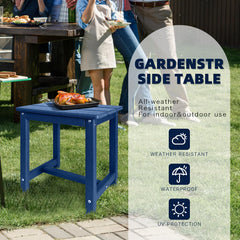 GARDENSTAR Adirondack Square Side Table assembled in outdoor setting