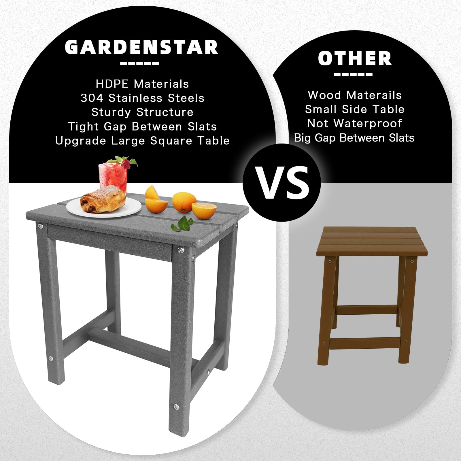 GARDENSTAR Adirondack Square Side Table assembly instructions