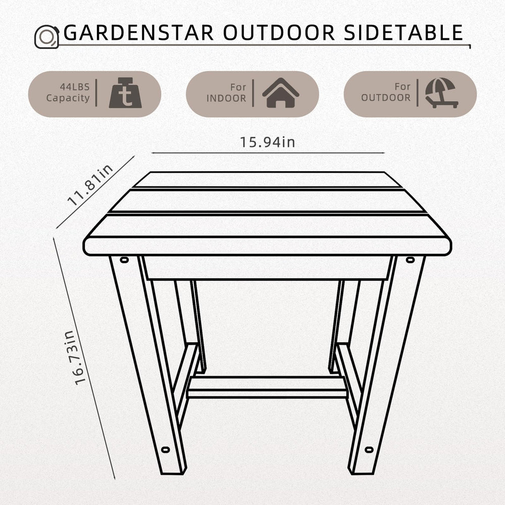 GARDENSTAR Adirondack Square Side Table colour options