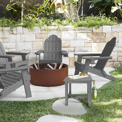 GARDENSTAR Adirondack Square Side Table grey side view