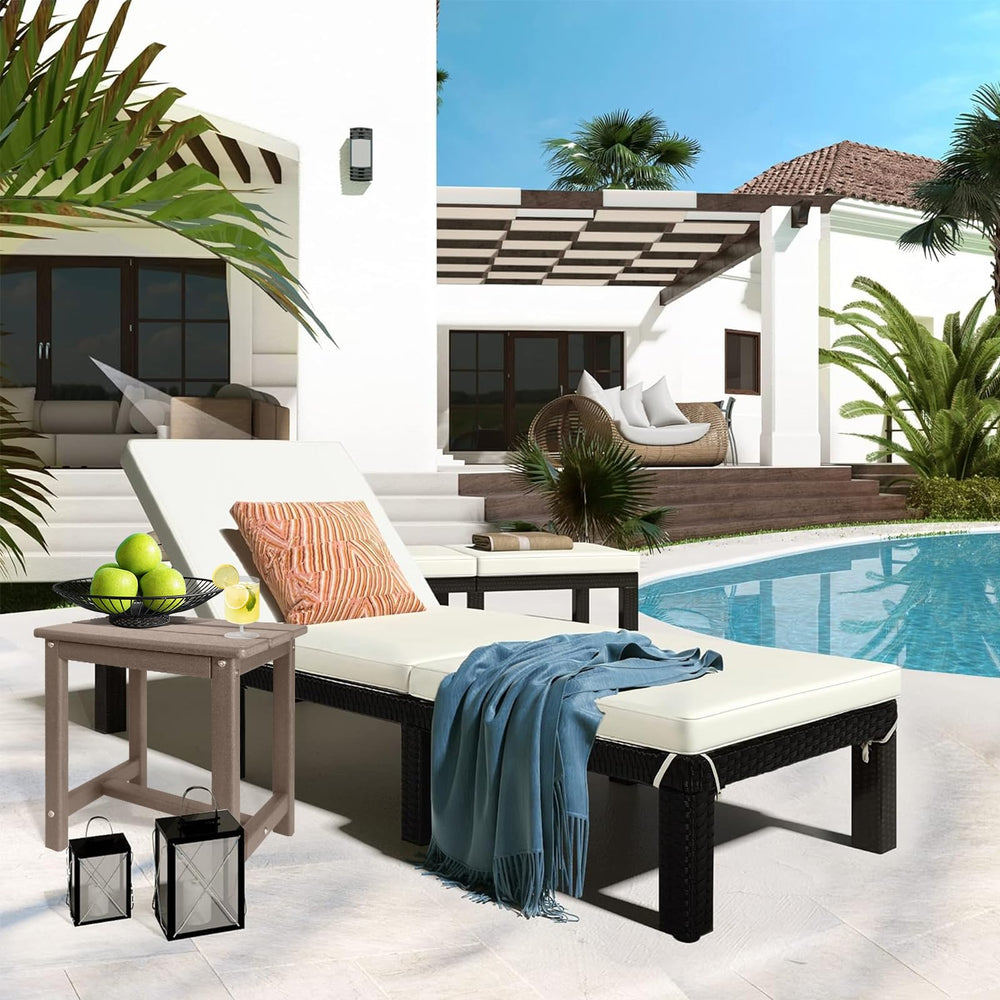 GARDENSTAR Adirondack Square Side Table in Teak, side view