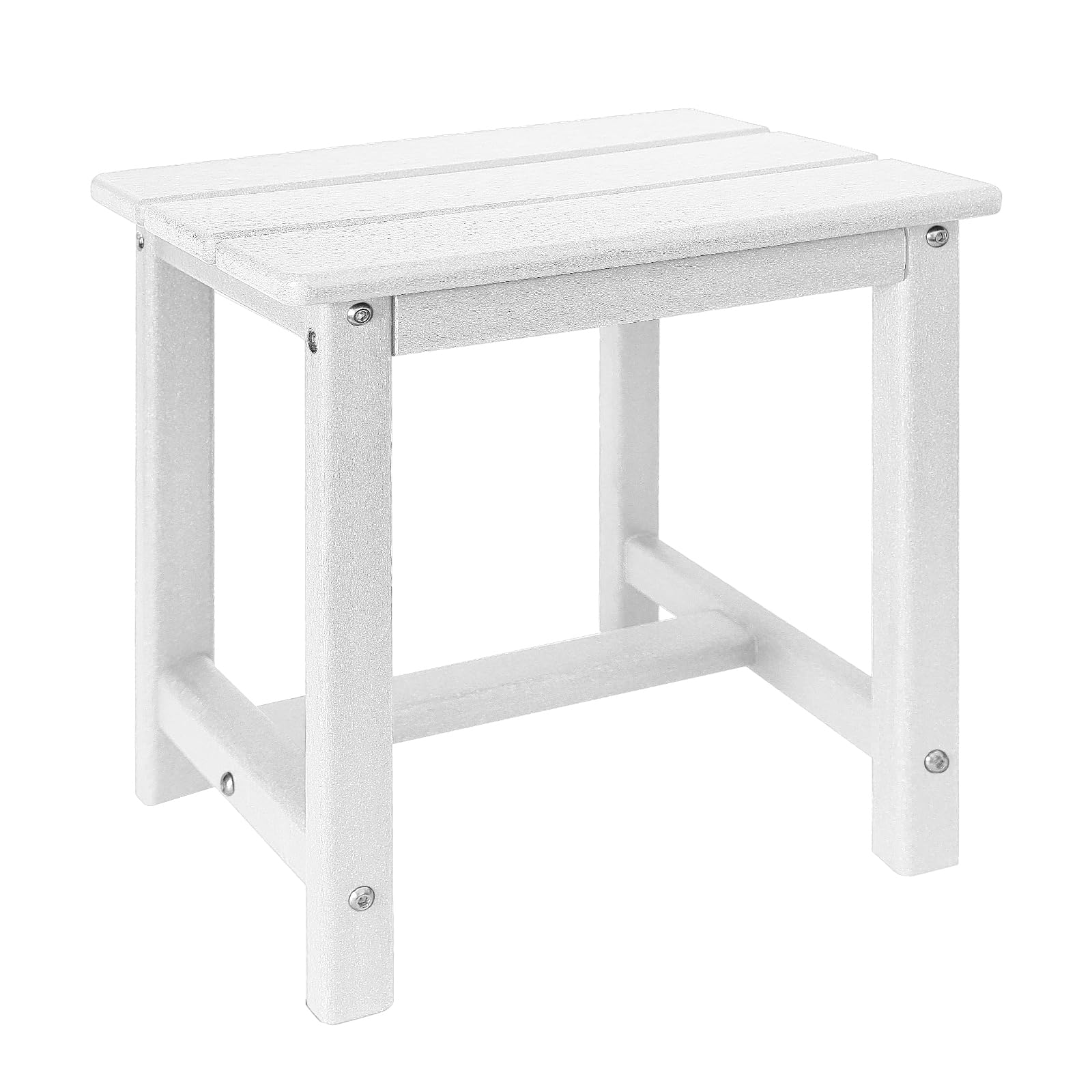 GARDENSTAR Adirondack Square Side Table in White front view