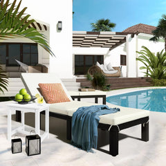 GARDENSTAR Adirondack Square Side Table in White side view
