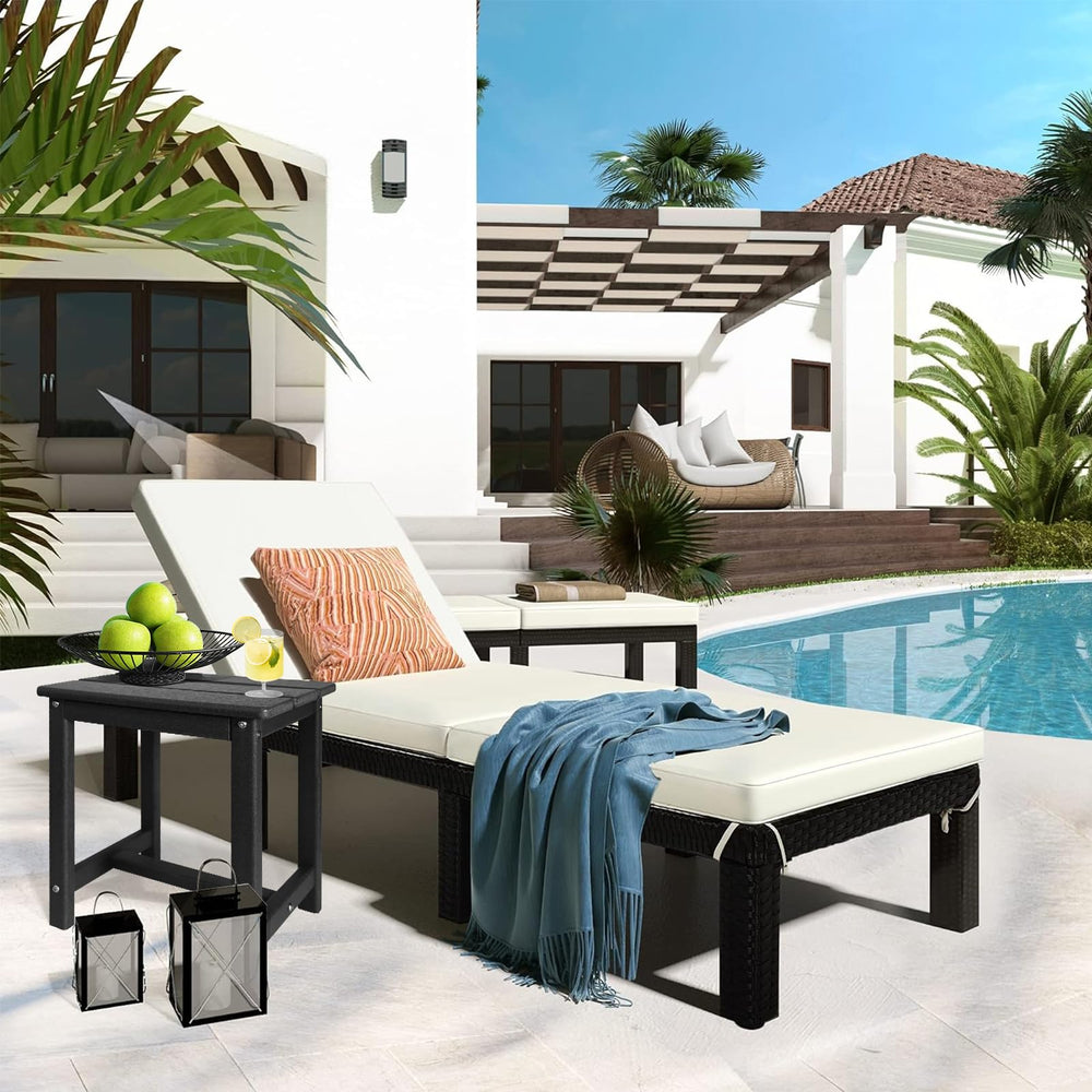 GARDENSTAR Adirondack Square Side Table outdoor setup with coffee