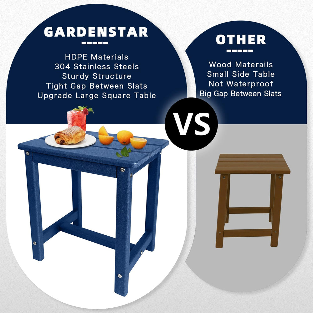 GARDENSTAR Adirondack Square Side Table top view