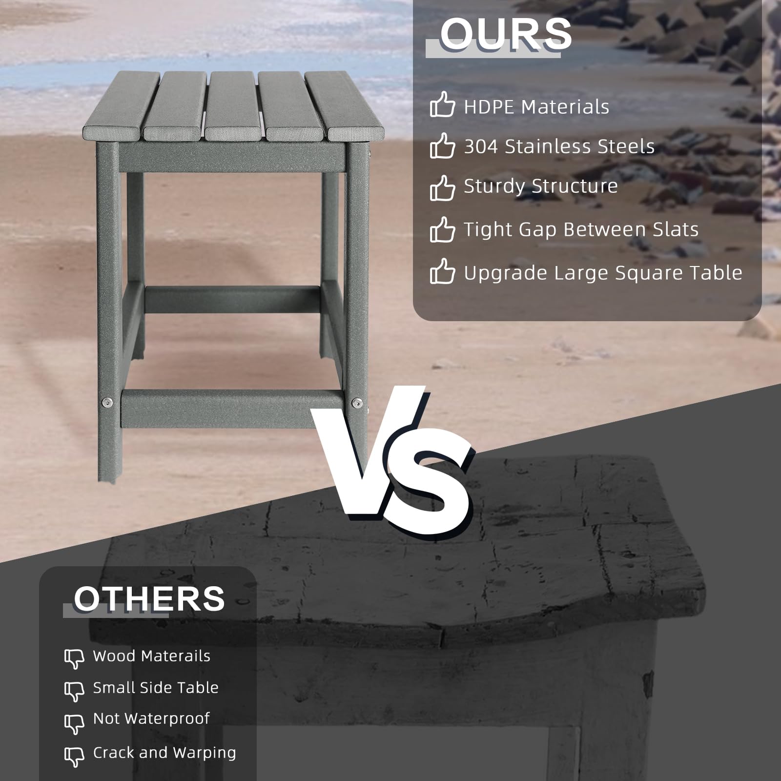 GARDENSTAR Outdoor Side Table assembled in garden