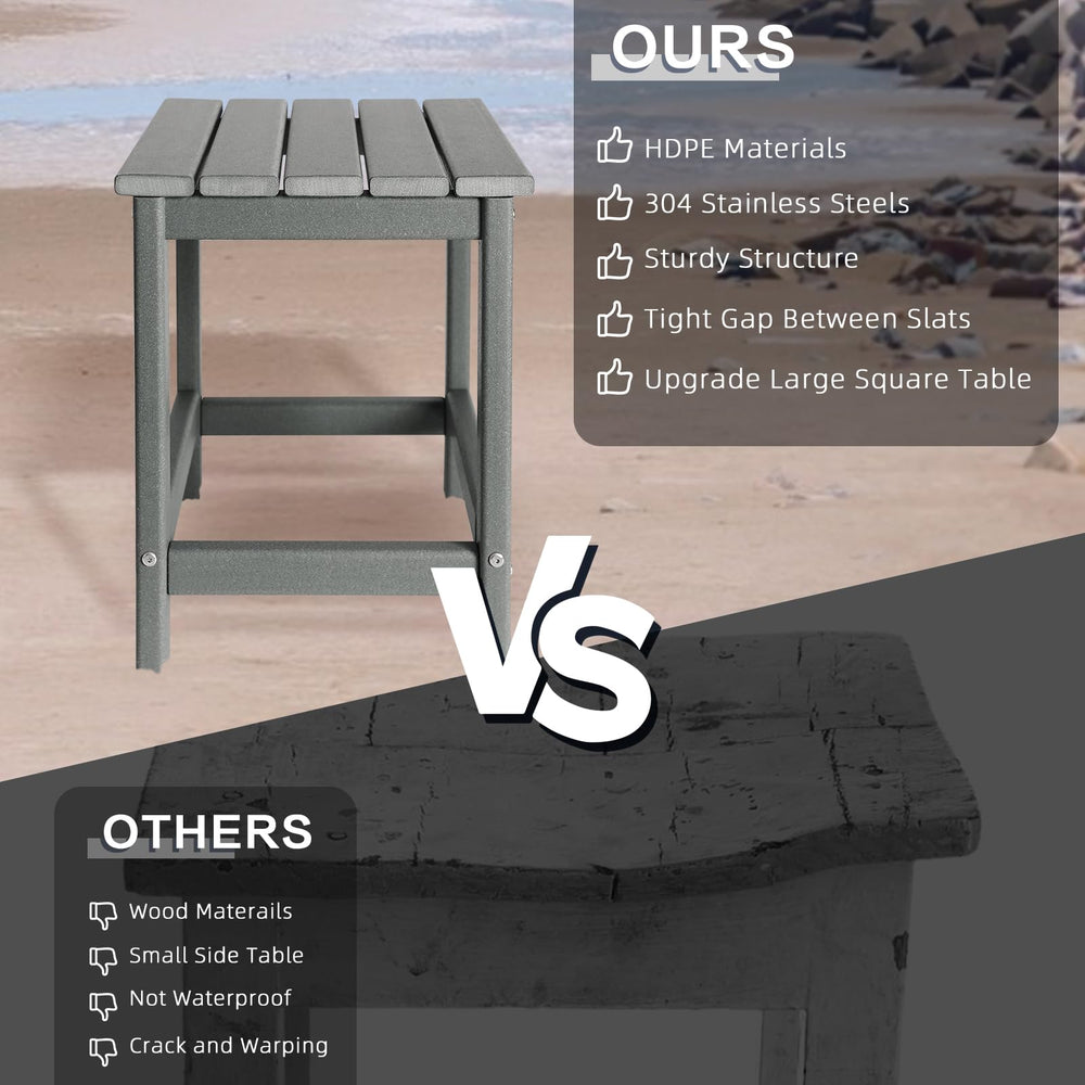 GARDENSTAR Outdoor Side Table assembled in garden