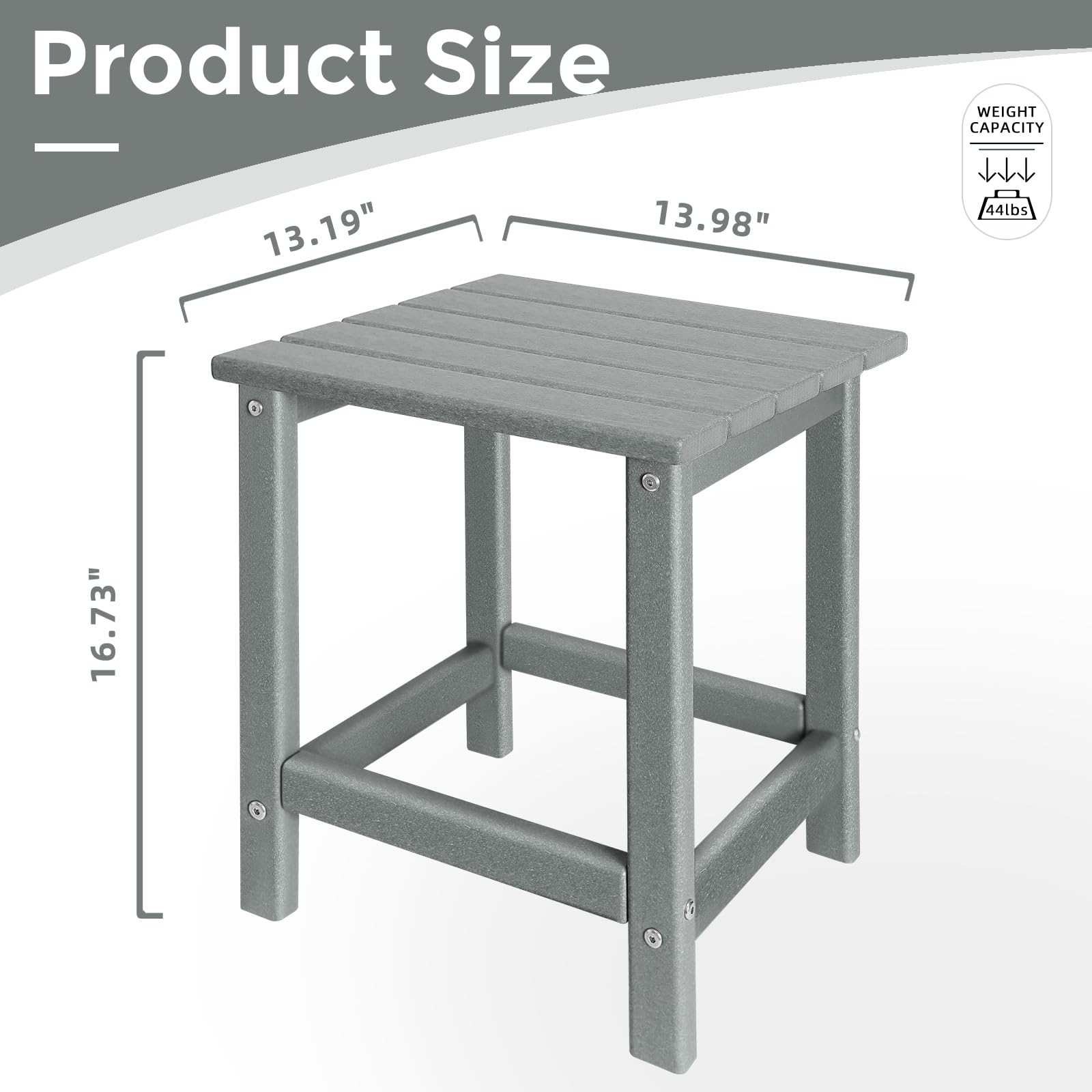 GARDENSTAR Outdoor Side Table assembled on patio