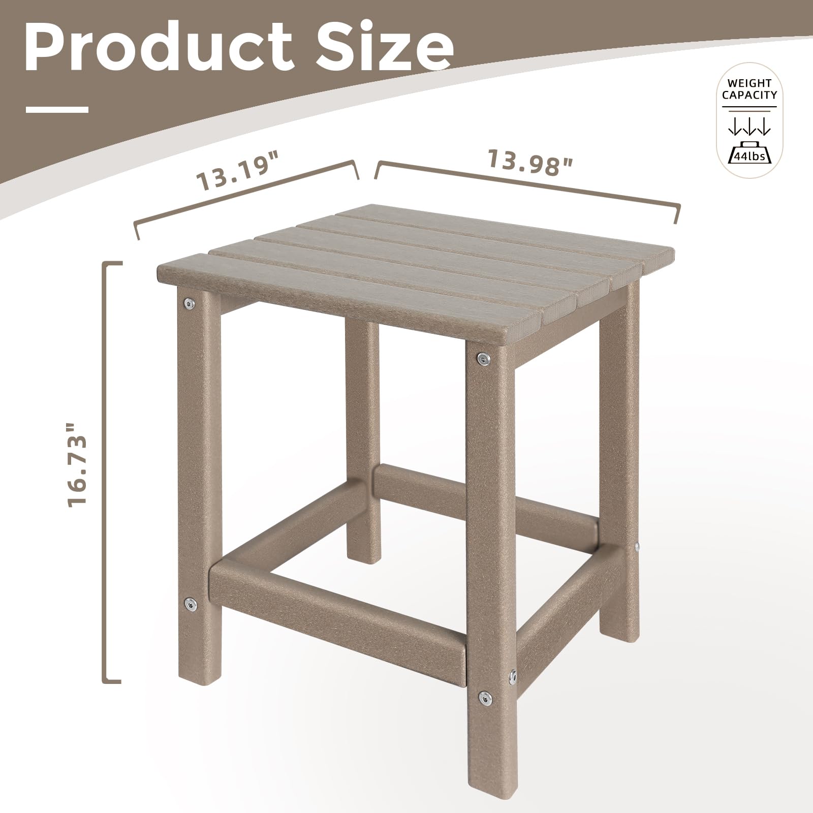 GARDENSTAR Outdoor Side Table set up beside an adirondack chair