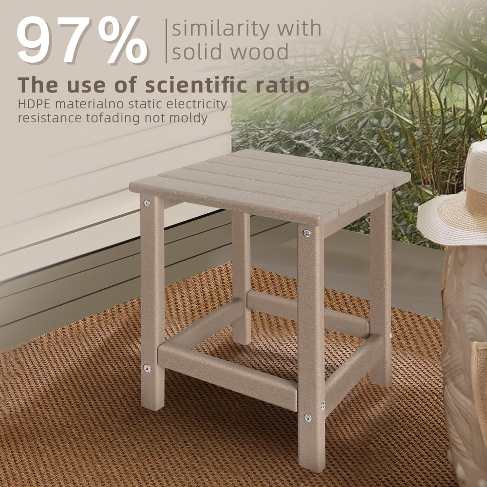 GARDENSTAR Outdoor Side Table showing dimensions and structure