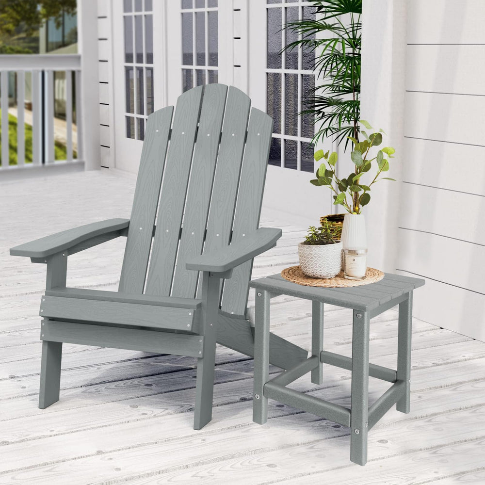 GARDENSTAR Outdoor Side Table side view with slatted design
