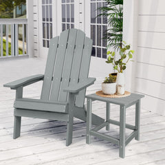 GARDENSTAR Outdoor Side Table side view with slatted design