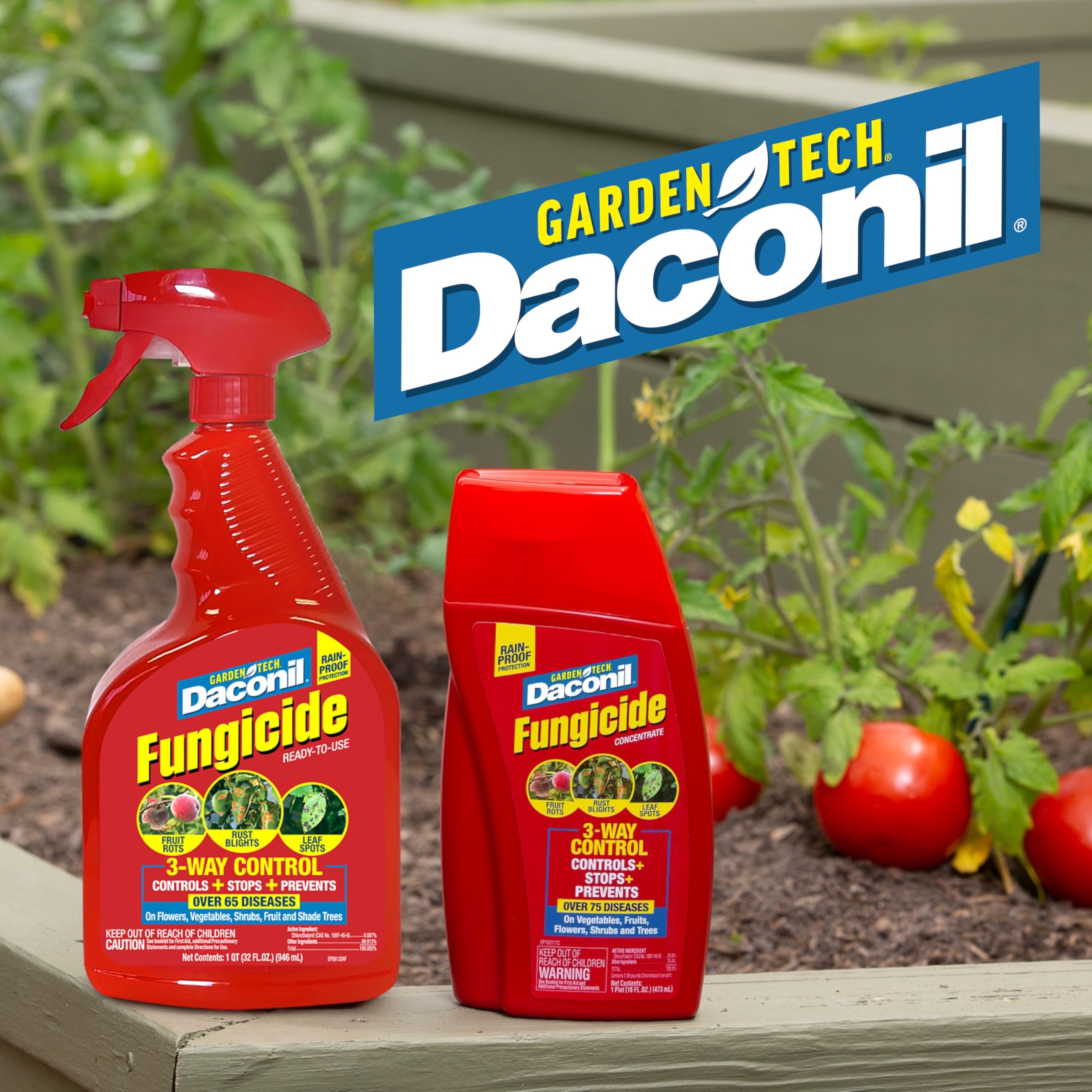 Gardentech Daconil Fungicide Concentrate in a garden setting