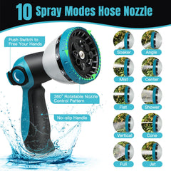 Gardentime garden hose connected to a standard outdoor faucet