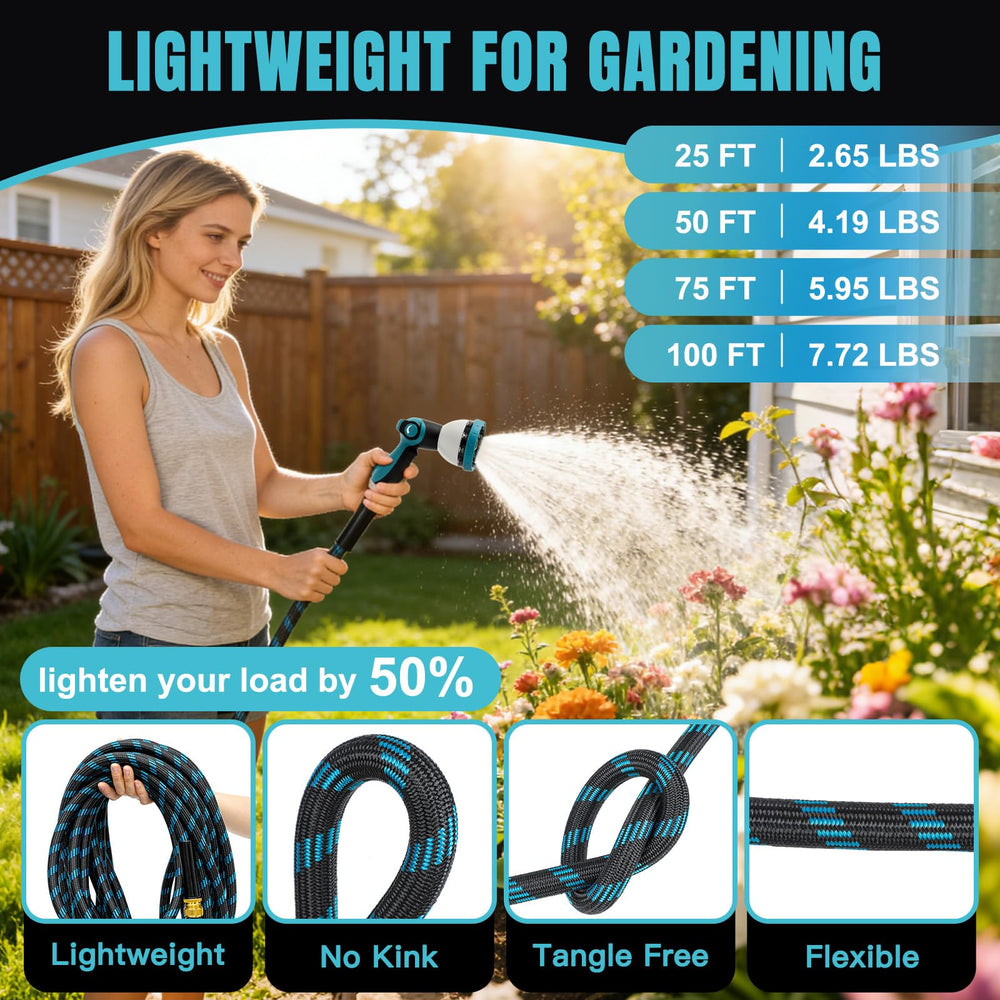 Gardentime heavy-duty garden hose with nozzle attached