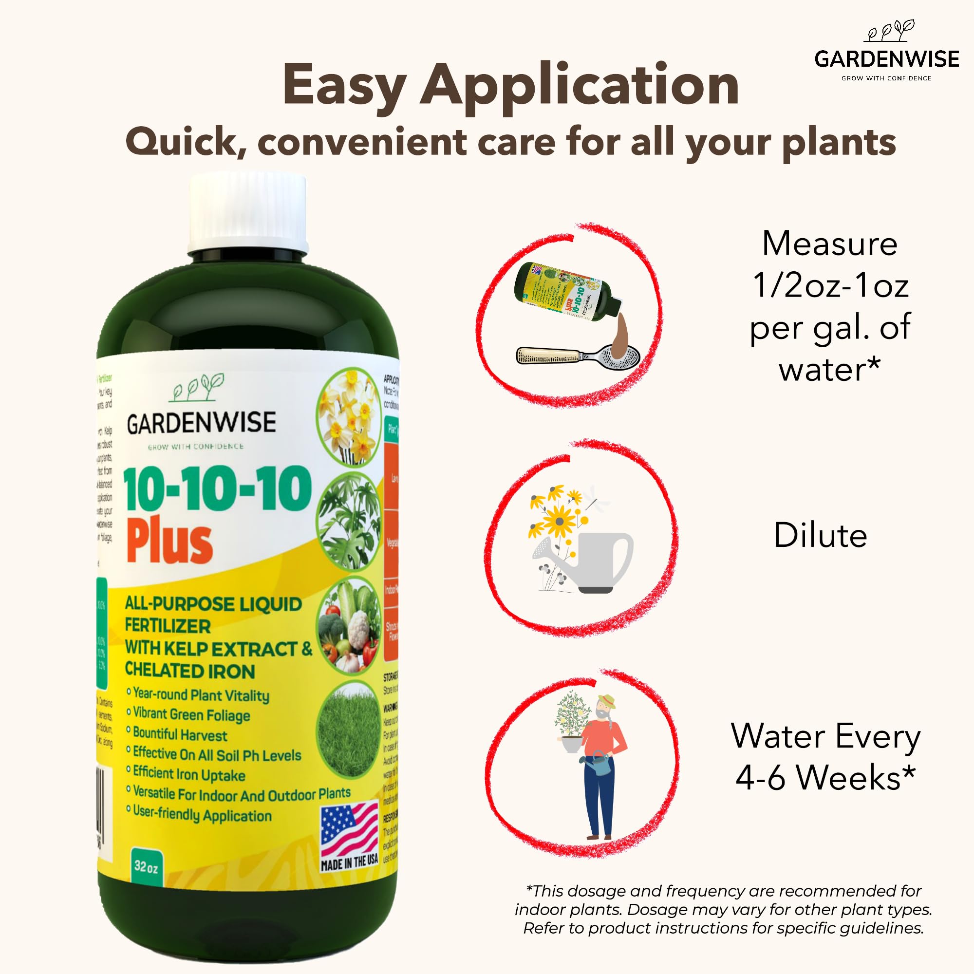 GARDENWISE 10-10-10 Liquid Fertilizer application on plants