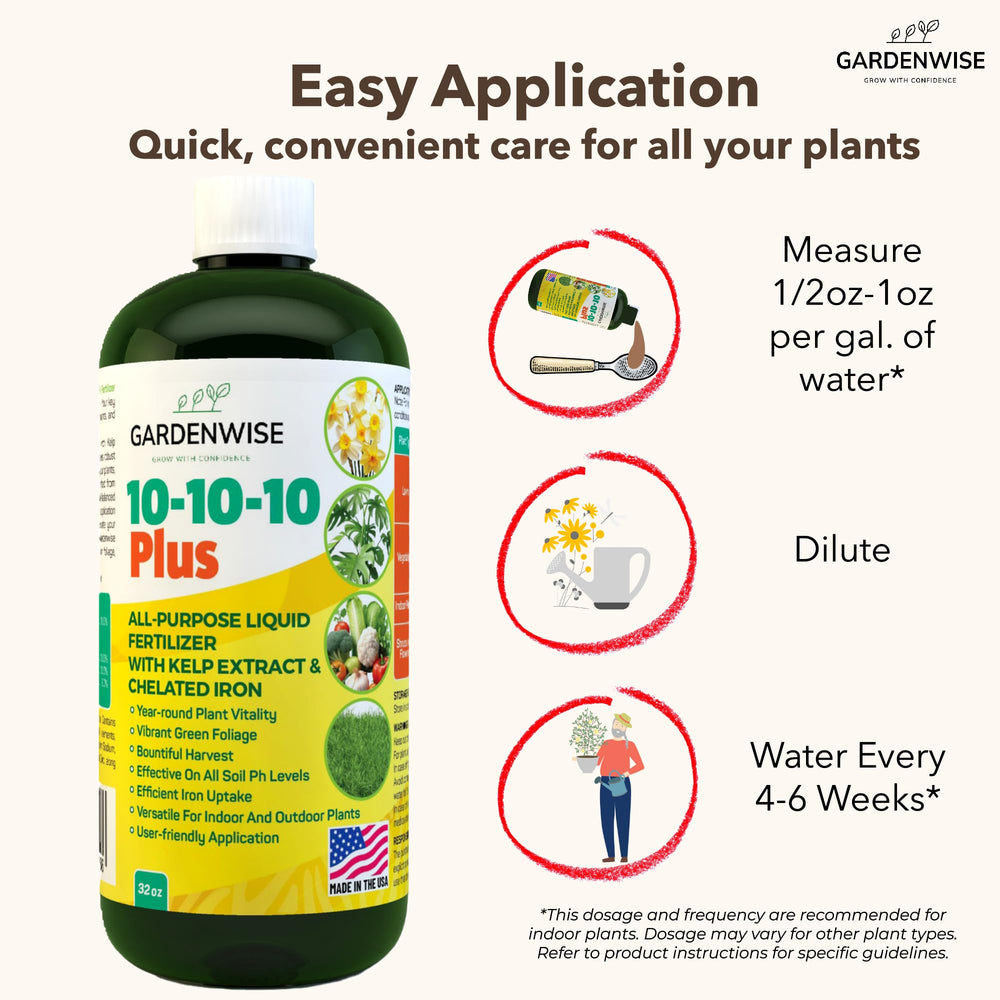 GARDENWISE 10-10-10 Liquid Fertilizer application on plants