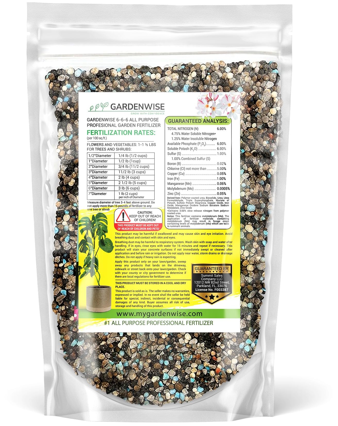 GARDENWISE 6-6-6 All-Purpose Fertilizer bag showing front design